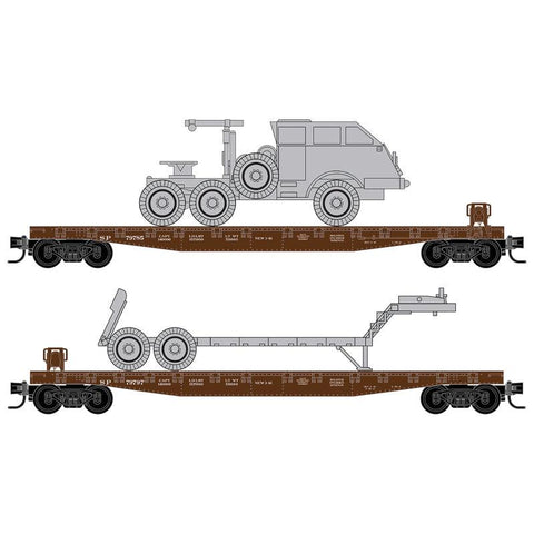 MICRO-TRAINS N Flatcar, 50' w/ "Dragon Wagon" Load, SP (2-Pack)