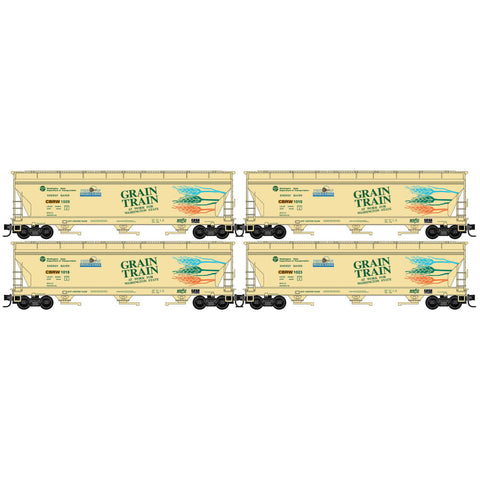 MICRO TRAINS N CBRW Grain Train 4-Car Runner Pack #244