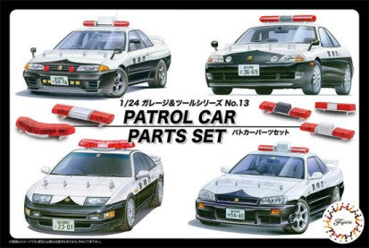 FUJIMI 1/24 Police Car Accessories Set (3 light bars, 2 cones, handcuffs, helmet, etc.)