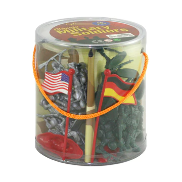 WOW TOYZ  Military Figures in Mini Carry Bucket - 56-piece Set