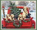 DIMENSIONS Holiday Puppy Truck Paint by Number (20"x16")