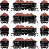 ATHEARN HO Ore Car, 26' Low-Side Tight Bottom w/Load, CP #375505/375543/375571/375607 (4 pack)