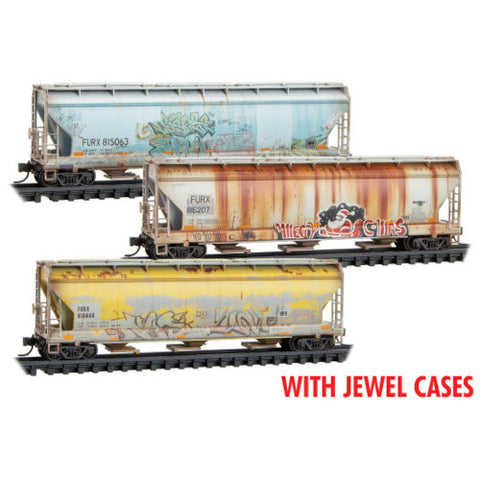 MICRO TRAINS First Union Rail/General Electric Rail Services Weathered 3-PK