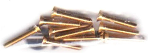 WALTHERS 2-56 Brass Flat Head Machine Screws -- 1/2 x .086" pkg(10)
