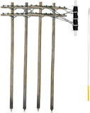 WOODLAND SCENICS HO Utility: Pre-Wired Poles, Double Crossbar