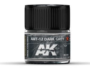 Real Colors: AMT12 Dark Grey Acrylic Lacquer Paint 10ml Bottle