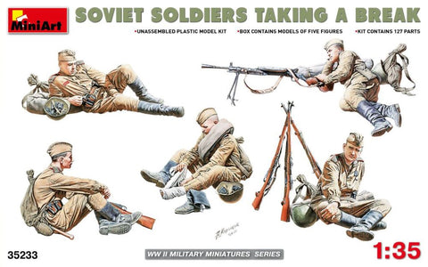 MINIART	1/35 WWII Soviet Soldiers Taking a Break (5) w/Weapons & Accessories
