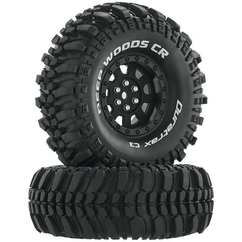 DURATRAX Deep Woods CR C3 Mounted 1.9" Crawler Tires, Black (2)