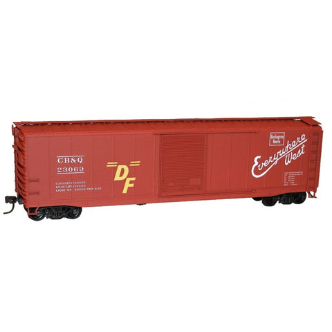 HO 50' STEEL SINGLE DOOR BOXCAR CB&Q KIT
