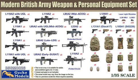 GECKO 1/35 Modern British Army Weapon & Personal Equipment Set