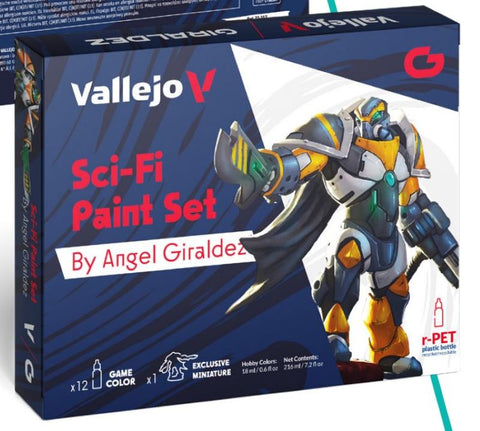 VALLEJO	18ml Bottle Sci-Fi Game Color Paint Set (12 Colors) w/Figure
