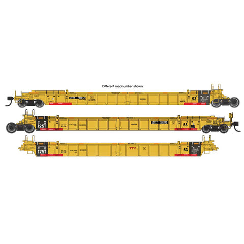 HO 3-UNIT ARTICULATED WELL CAR SET DTTX #786923