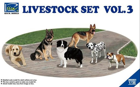 RIICH 	1/35 Livestock Set Vol.3: Dogs (6)