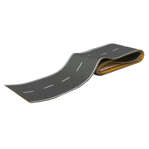 WALTHERS Flexible Self-Adhesive Paved Roadway -- Vintage Highway (White Dashed Centerline, White Solid Edge Markings)
