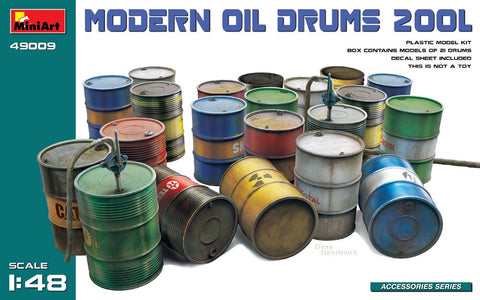 MINIART 1/48 Modern 200L Fuel Drum Set (21)