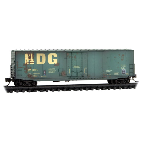 N WEATHERED 50' PLUG DOOR BOXCAR READING