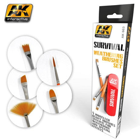 AKI Survival Weathering Brushes Set (5 different)