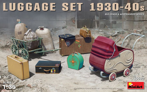 MINIART	1/35 Luggage Set 1930-40s (Dock Cart, Pram, Suitcases & Bags)