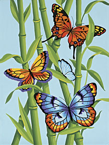 DIMENSIONS  Butterflies/Bamboo Paint by Number (9"x12")