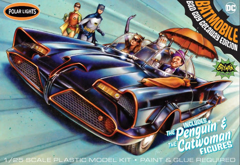 POLAR LIGHTS 1/25 Classic 1966 Batmobile w/Catwoman & Penguin Figures