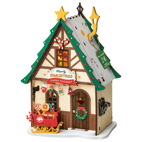 ROBOTIME Twinkling Christmas House, Super Mini Houses - Little Warm Spaces