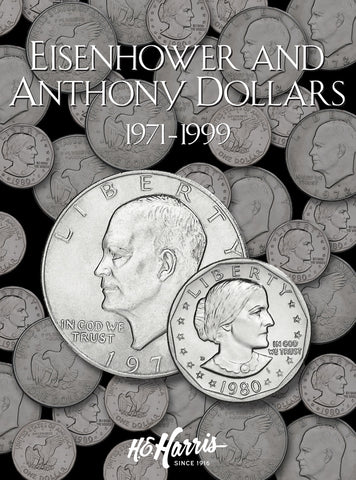 H.E. HARRIS Eisenhower & Anthony Dollars 1971-1999 Coin Folder