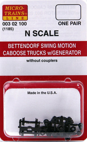 MICRO TRAINS N Swing Motion Caboose Truck w/ Generator, no coupler 1 pr (1185)