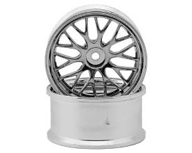 LAB Gnosis HR201 1/10 Super High Traction Drift Wheels (Chrome) (2) (6mm Offset) w/12mm Hex