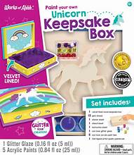 MASTER PIECES Unicorn Keepsake Box Wood Craft & Paint Kit
