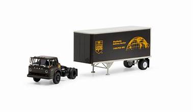 ATHEARN HO RTR Ford C/28' Trailer, UPS