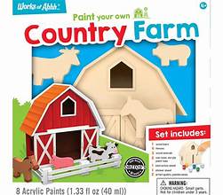 MASTER PIECES Country Farm Wood Craft & Paint Kit