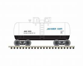 ATLAS N 28' Beer Can Shorty Tank Car - Ready to Run -- JM Huber JMHX #6004 (gray, blue, black)