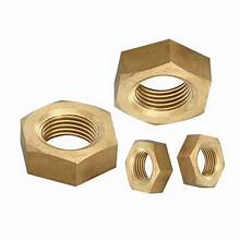 WALTHERS Brass Hex Nuts pkg(12) -- 2-56; .072 x 1/8" .18 x .32cm