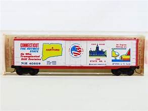 MICRO-TRAINS N Bicentennial State Series - Connecticut, 50' Plug Door Boxcar, Red