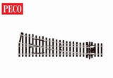 PECO HO Code 75 Turnout, Small Radius, Right - Electrofrog
