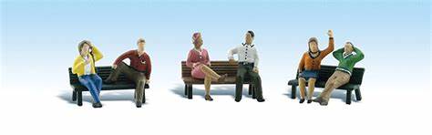 WOODLAND SCENICS HO Figures: People on Benches