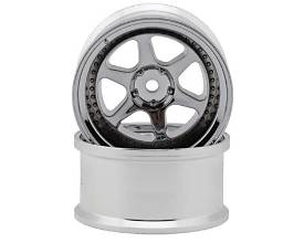Lab Meister L1 1/10 Drift Wheels (Chrome) (2) (6mm Offset) w/12mm Hex
