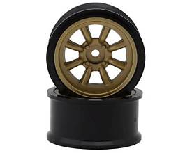 RC Art Fifteen Series Watanabe 1/10 Drift Wheels (Gold) (2) (8mm Offset) w/12mm Hex
