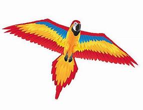 WindNSun FantasyFliers Red Macaw Nylon Kite, 70 Inches Wide