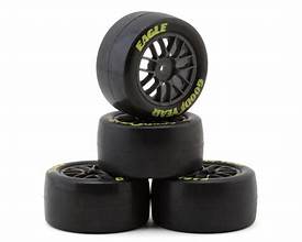 PROLINE Goodyear Eagle Tire F/R MTD Steel Racing Wheels Black for Losi NASCAR