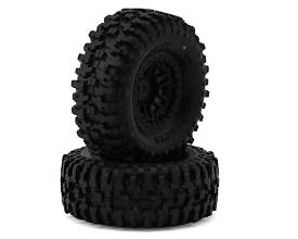 JCONCEPTS Tusk 1.0" Pre-Mounted Tires w/Shuttle Wheels (2) (2.25”) (Green) for Traxxas TRX-4M