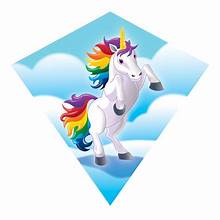 WINDNSUN MiniDiamond Unicorn Nylon Kite, 18 Inches Tall