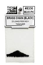 TICHY TRAIN Blackened Brass Chain 23 Links Per Inch, 18" 45.7cm Length
