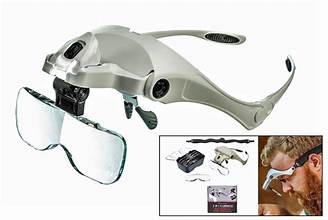 SE 2-IN-1 Professional Illuminated Head Magnifier W/ Head Strap 5 Lens 1x,1.5x,2x,2.5x,3.5x