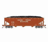 ATHEARN HO Hopper, 40' 3-Bay Offset w/ Coal Load, GTW #111609