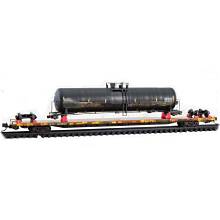 MICRO TRAINS N 89' TOFC FLAT CAR TTX WEATHERED W/ "WRECKED" TANK CAR LOAD KIT #972657