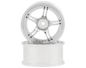RC Art SSR Professor SPX 5-Split Spoke Drift Wheels (Matte Silver) (2) (6mm Offset) w/12mm Hex