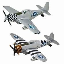 WOW TOYZ  Diecast Pullbacks - P-47 Thunderbolt & P-51 Mustang