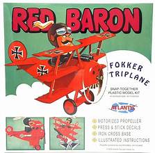 Red Baron Fokker Tri Plane Snap Plastic Model Kit