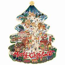 ROBOTIME Rowood Christmas Town Wooden Jigsaw Puzzle
